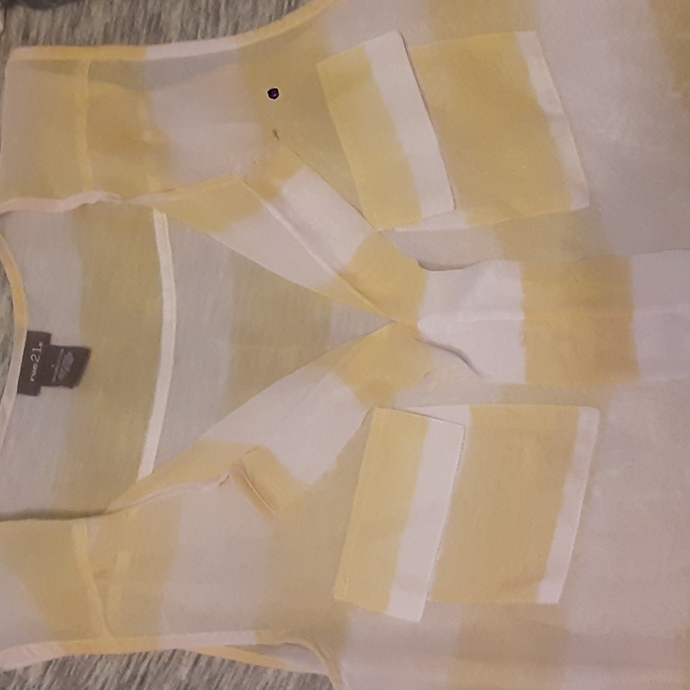 Black and Yellow Striped Summer blouse